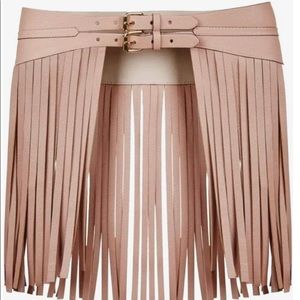 BCBG Maxazria Leather Fringe Belt